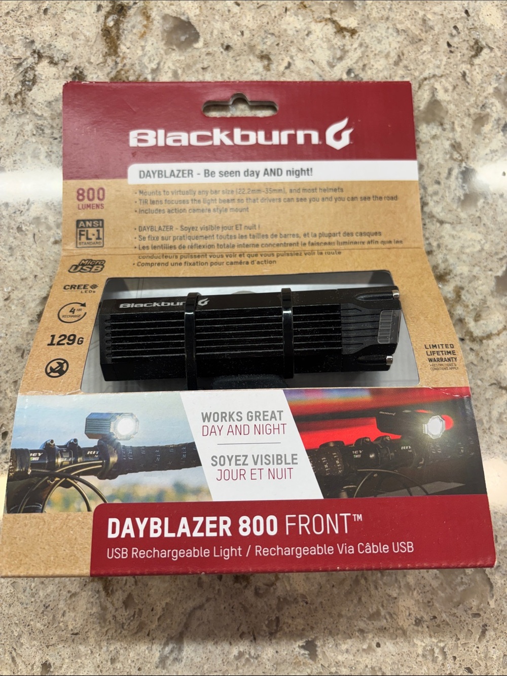 Blackburn Dayblazer 800 Front USB Rechargeable Bike Light - Black